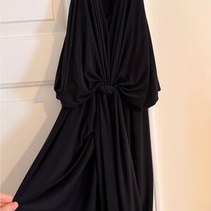 Elegant Black Draped Dress